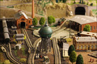Bahnbetriebswerk auf der Modellbahn im Museumskeller