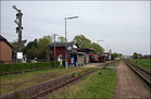 Gleisseite des Bahnhofs mit Haltepunkt für die Prignitzer Eisenbahn